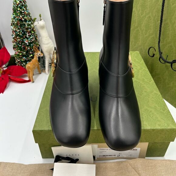 Women’s Gucci, Leather GG Blondie, 55 mm ankle boots size 41 made in Italy - Picture 4 of 12